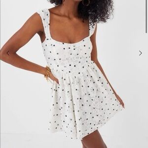 For Love And Lemons White Dress with Black Dots